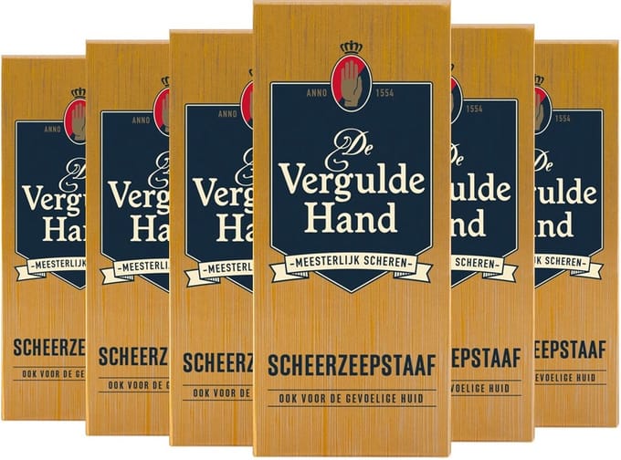De Vergulde Hand Scheerzeep Staaf - Voordeelverpakking 6 x 75 Gram