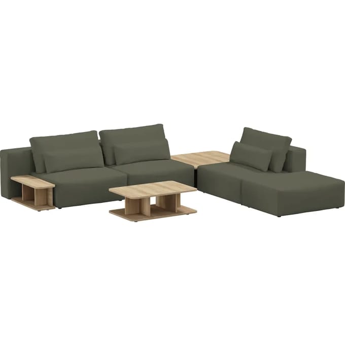 3-zitbank met pouf en een set tafels Sit Sit Ripose