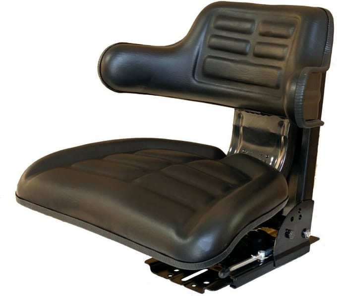 Universele Tractorstoel – Zwart – Vering – Armleuning – Verstelbaar – PVC