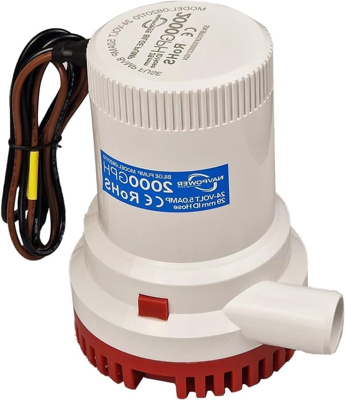 Bilgepomp - Waterpomp Boot - Boot Droog Houden - Corrosiebestendig ABS - 2000 GPH - Wit