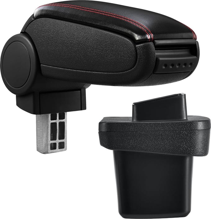 Armsteun-Volkswagen Golf 7-kunstleer-zwart+rood stiksel