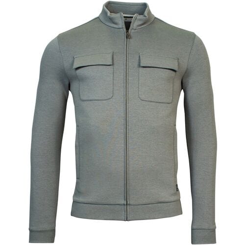 Thomas Maine Vest Sweat Cardigan Jacket Zip Doubleface Interlock Donker Groen / male