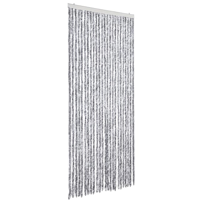 vidaXL - Vliegengordijn - 100x230 - cm - chenille - wit - en - grijs