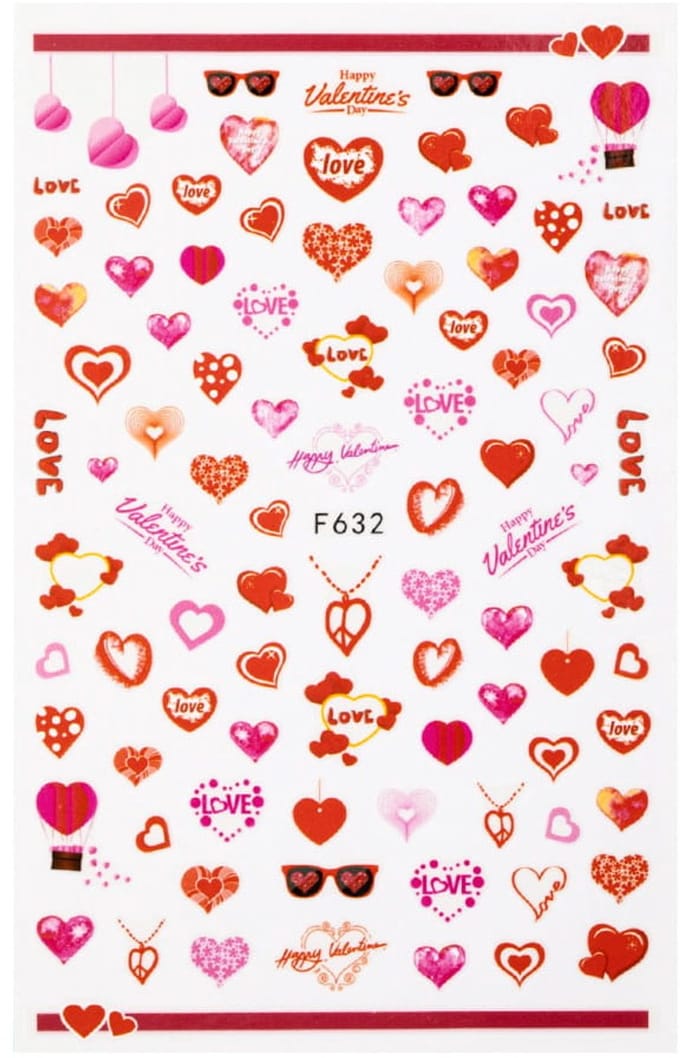 GNB-LAB - Valentine Nagelstickers - Zelfklevend - Hartvormen