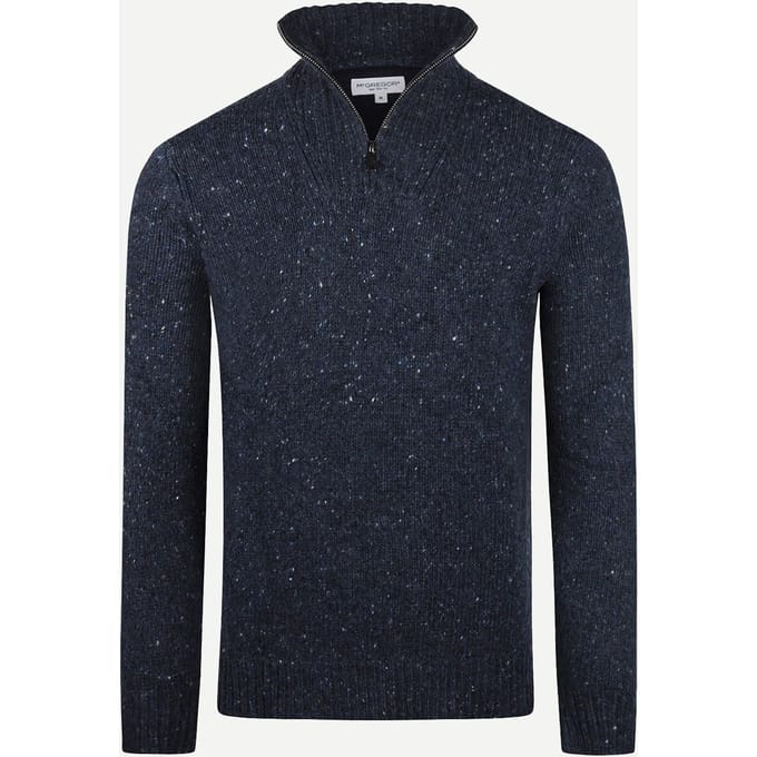 McGregor Zip Mock Fishermans Sweater Navy Größe: XXL | Pullover Outlet | Herren | Blau