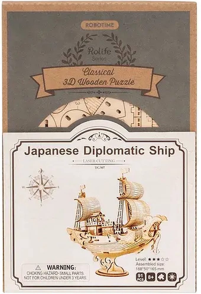 Robotime 3D puzzel modelbouw pakket Japanese Diplomatic Ship TG307