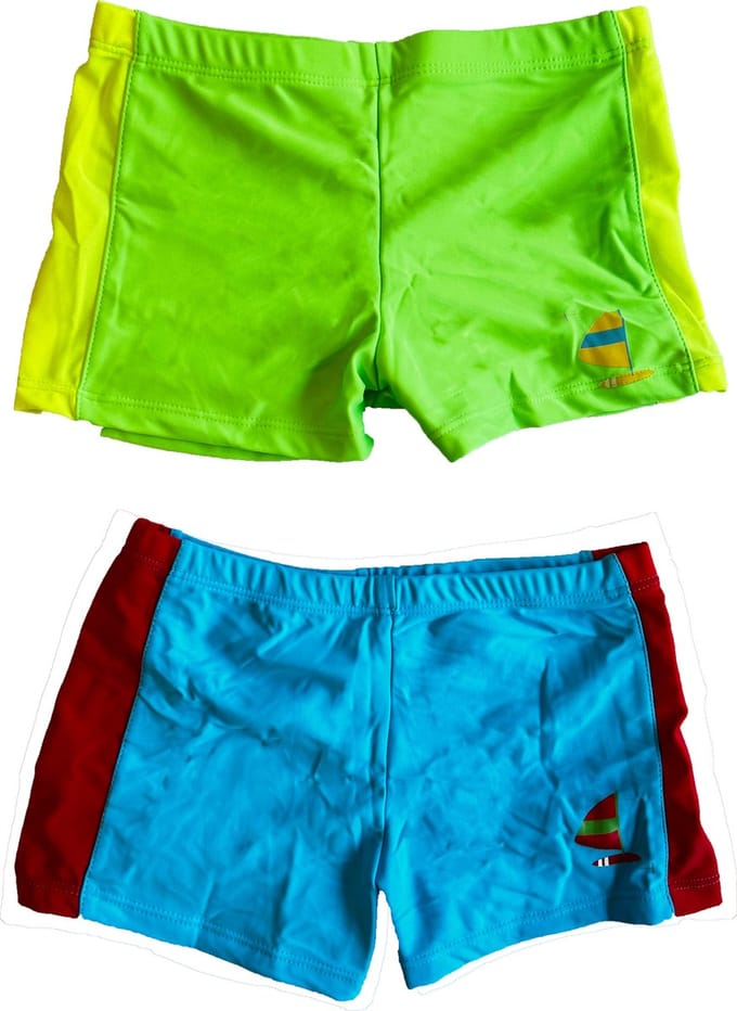 Zwembroeken kinderen groen en blauw 3-4 jaar