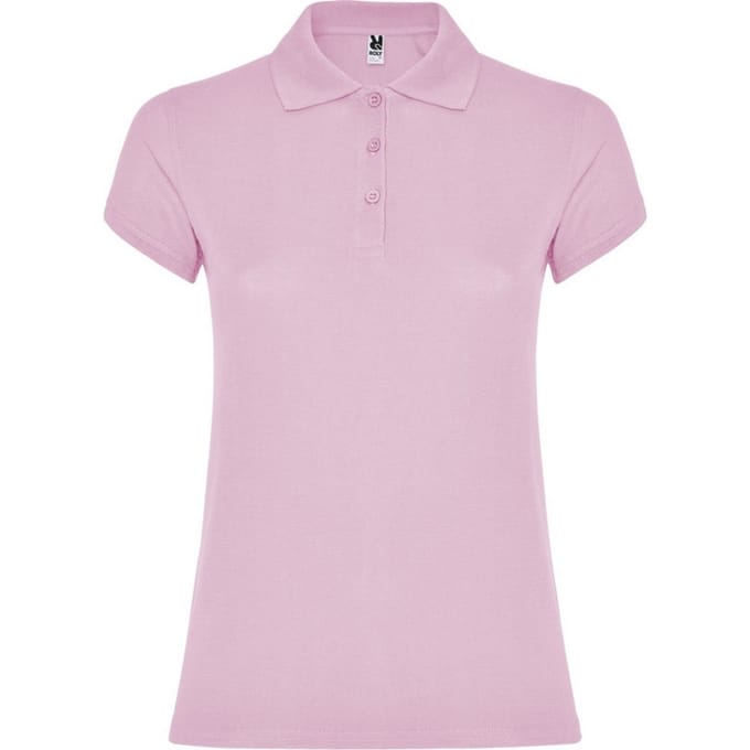 Roly Dames/Dames Ster Poloshirt (Lichtroze)