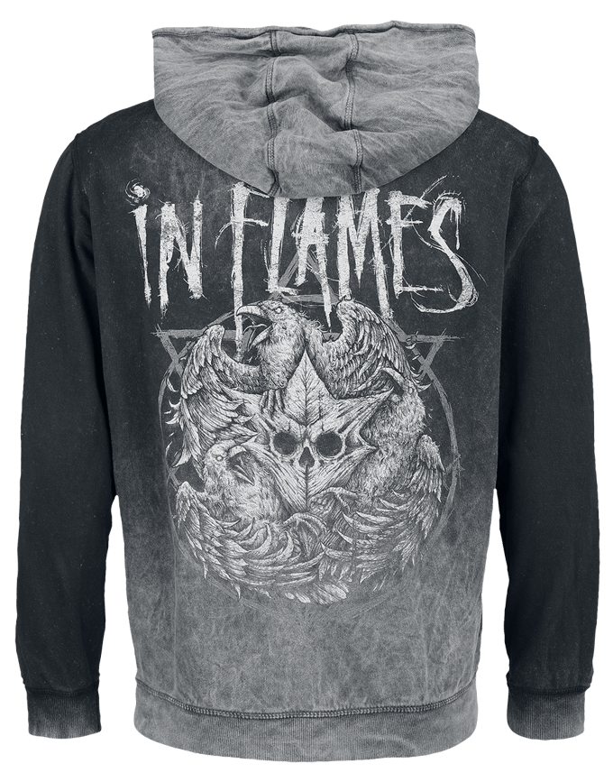 In Flames Vest met capuchon - Jester Head - S tot M - voor Mannen - grijs