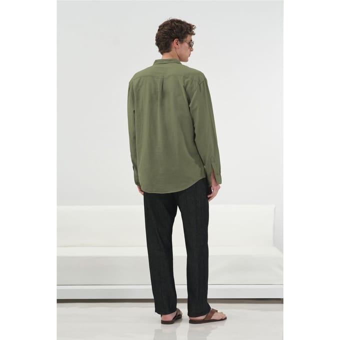 Heren Katoenen Poplin Lange Mouwen Shirt