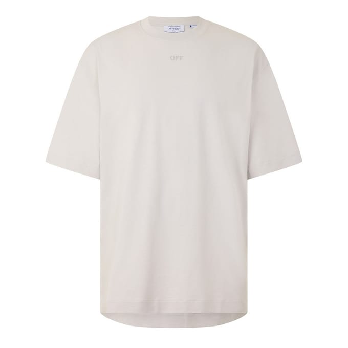 Off White Heren Brics Katoen Regular T-shirt (Lichte steen)