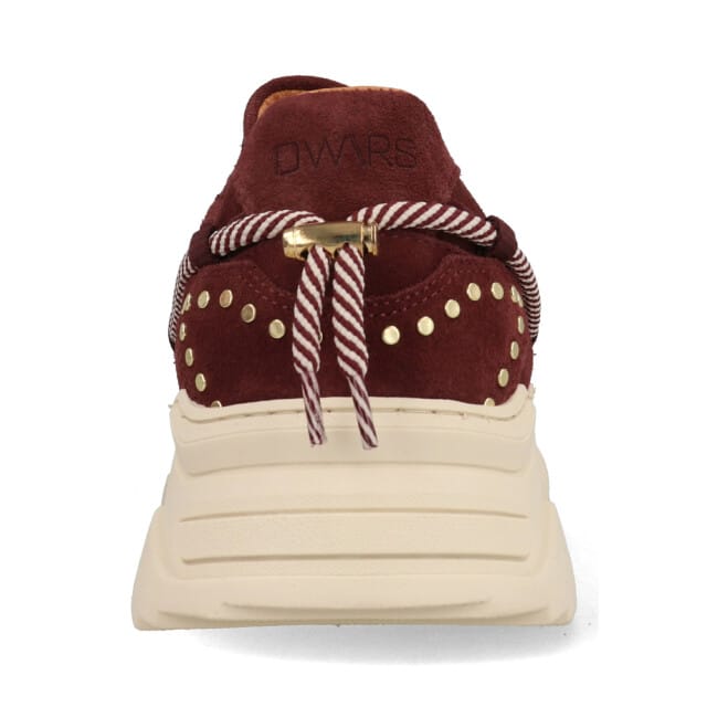 DWRS® Dames Sneakers - Bordeaux - 80% Leer - Maat 40