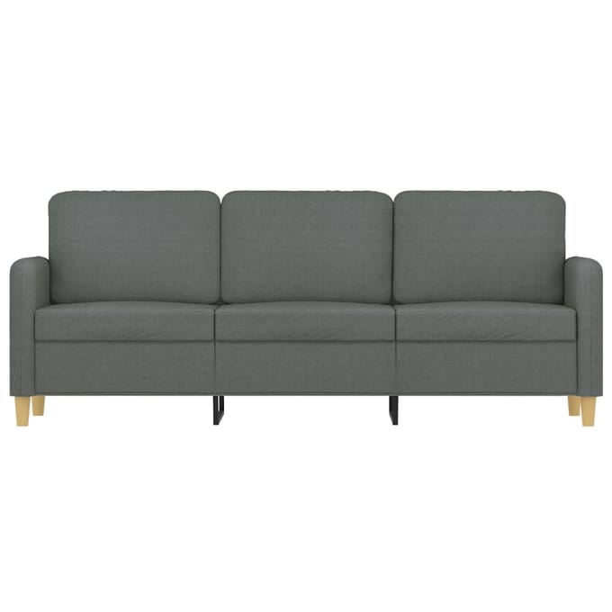 Vidaxl Bank 3-Zits, Donkergrijs, 180 Cm, Bekleed met Stof