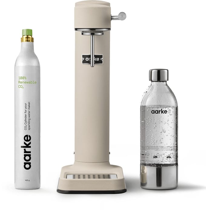AARKE Carbonator 3 Starter Kit Mat Sand incl. PET Fles 1L en CO2 Cilinder - Bruiswatermaker - Sodamaker