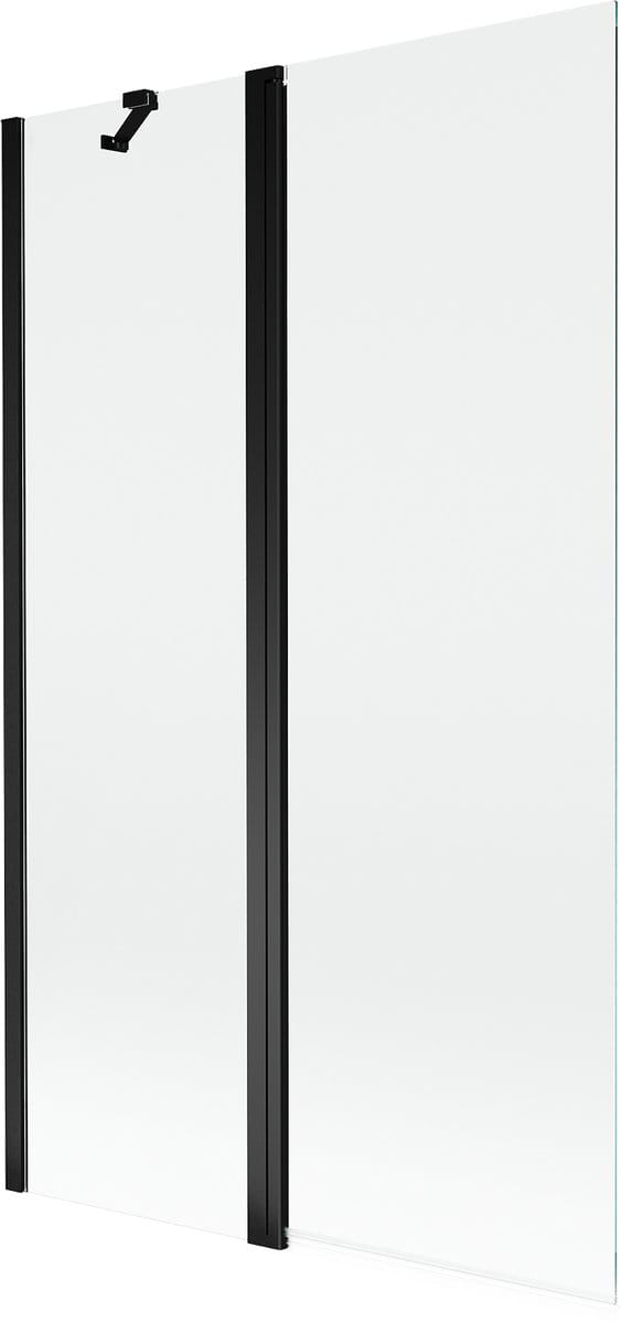 Mexen Mist badwand 2-delig 110 x 150 , transparant, zwart - 8A9-110-011-70-00