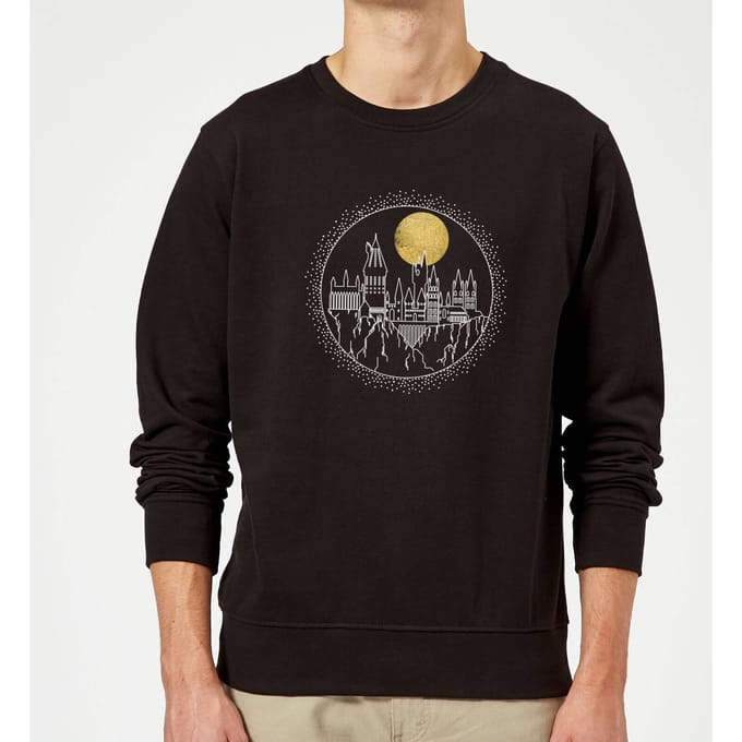 Harry Potter Hogwarts Castle Moon trui - Zwart - M