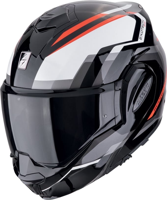 Scorpion EXO-Tech Evo Furio Zwart Grijs Rood Systeemhelm - Helm