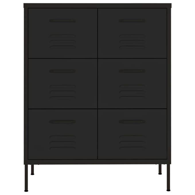 vidaXL - Ladekast - 80x35x101,5 - cm - staal - zwart