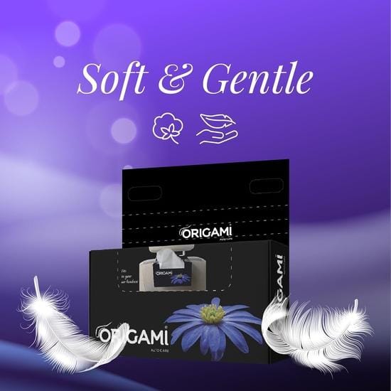 Origami 2-laags auto tissuebox | Gezichtstissues - Pak van 4 (100 Trekken Per Doos, 400 Vellen) black