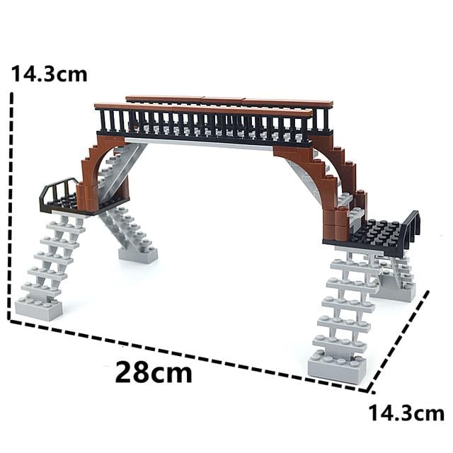 Stadstrein Bufferstop Onderdelen MOC Bouwstenen Creatieve Brug Leduo Assemblage Deeltjes Speelgoed voor Treinstation