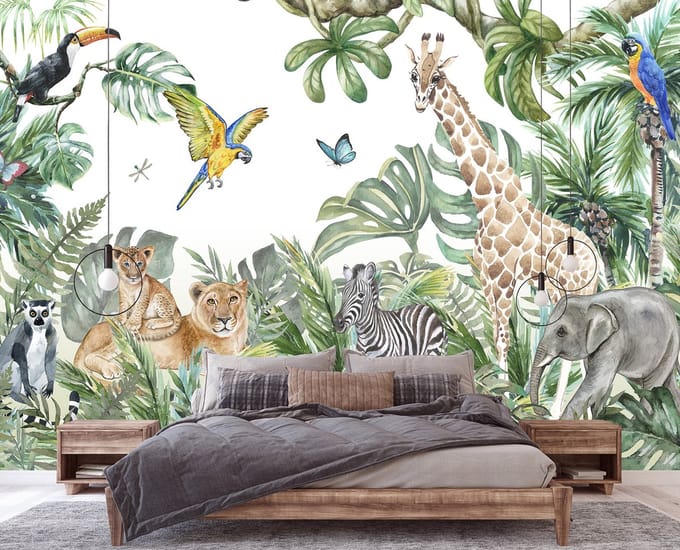 Fotobehang - Dieren - Jungle - Vliesbehang - (254 x 184 cm)