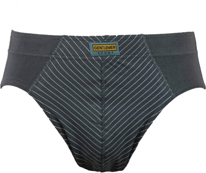 Heren sport slip streep - Betaalbare heren onderbroek - Elastisch katoen - Grijs / M