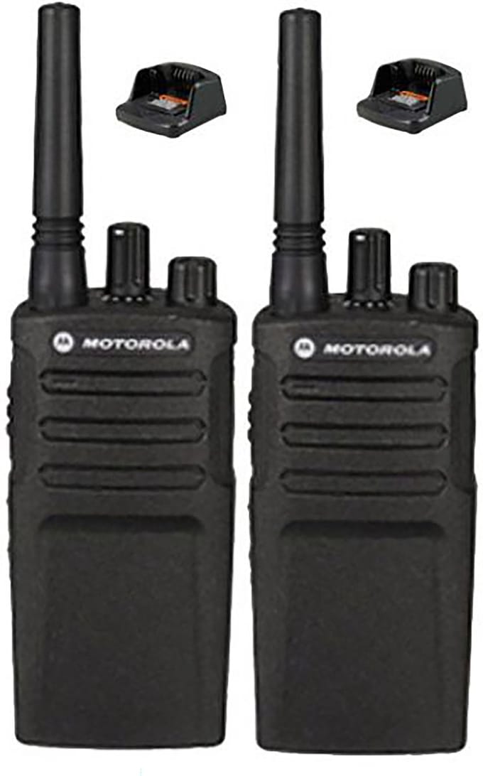 Set van 2 Motorola XT420 UHF IP55 PMR446 Portofoon met laders