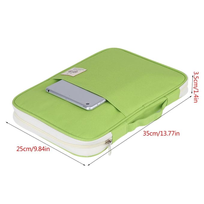 Pochette à documents A4, classeur, organiseur, porte-documents, étui à fermeture éclair pour ordinateur portable (Vert clair) violet