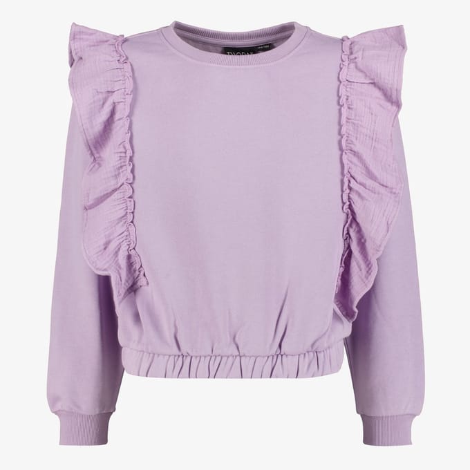 TwoDay meisjes sweater met ruches lila - Maat 170
