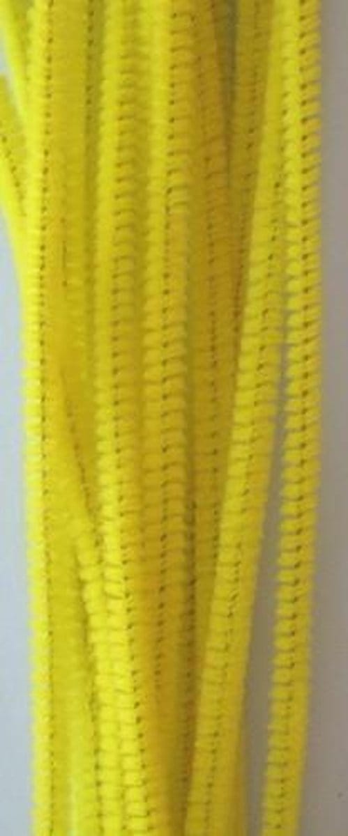 Chenille geel 6 milimeter x 30 centimeter 20st