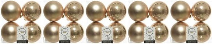 Decoris Kerstballen - 20x st - donker parel/champagne - D10 cm - kunststof - kerstversiering
