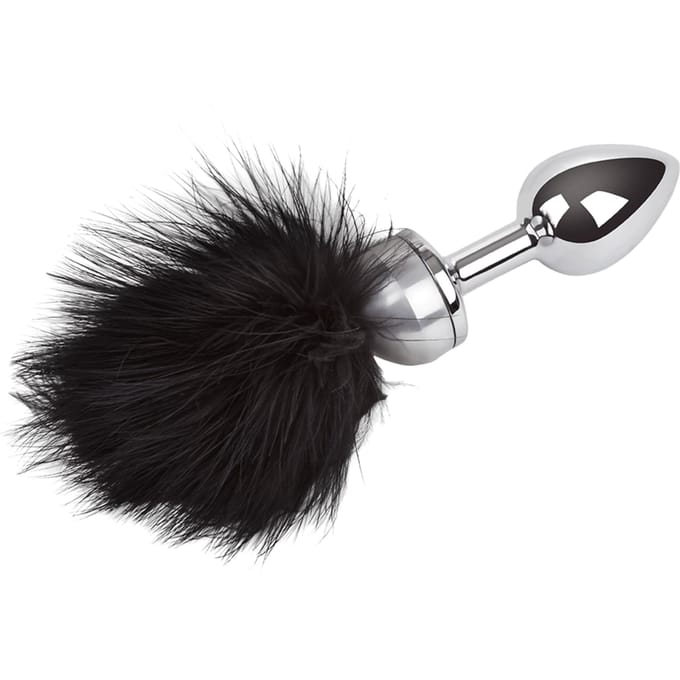 Rimba - Buttplug RVS Met veren - Zwart