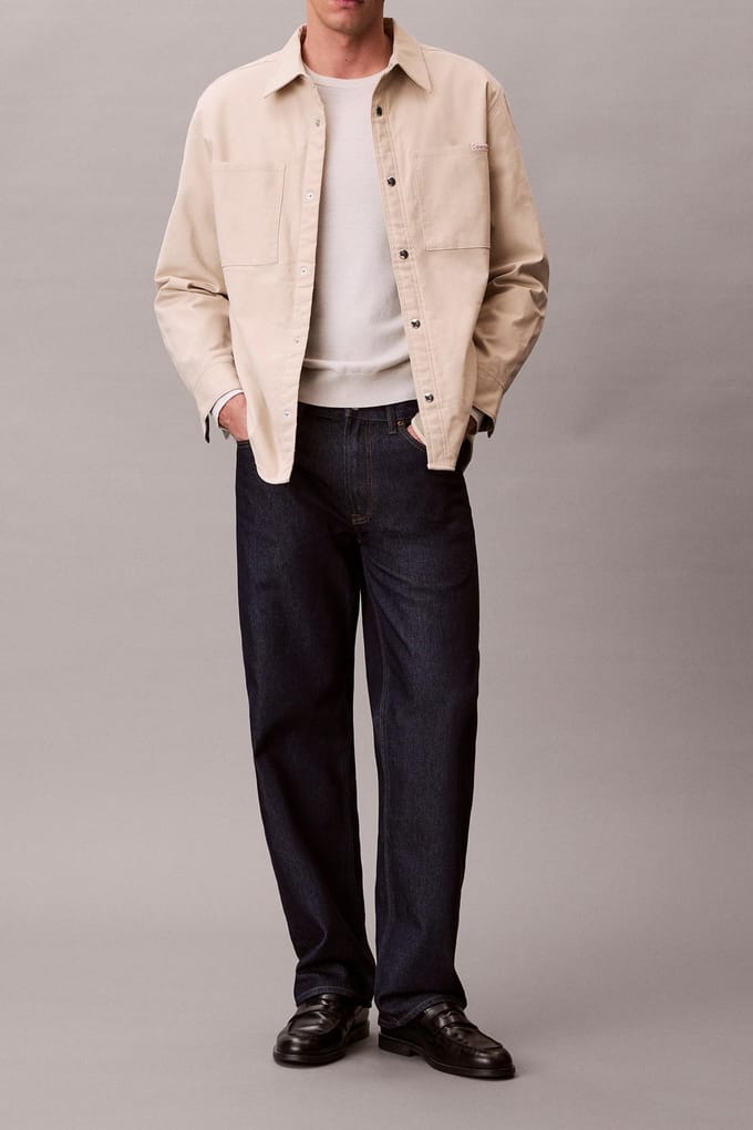 Calvin Klein Ls Matty Canvas Relaxed Jacket Silvermoss Taglia: M | Giacche leggere Outlet | Uomo | Grigio