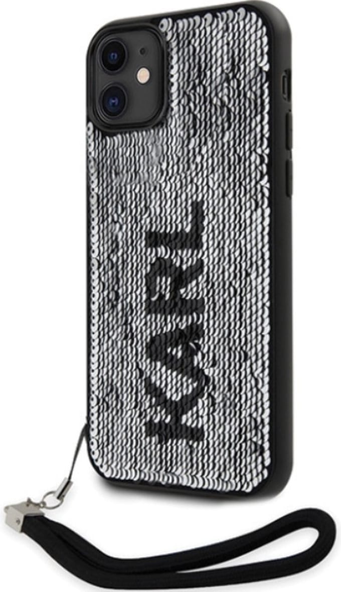 Karl Lagerfeld Reversible Sequins Back Case - Geschikt voor Apple iPhone 11/XR (6.1") - Zwart