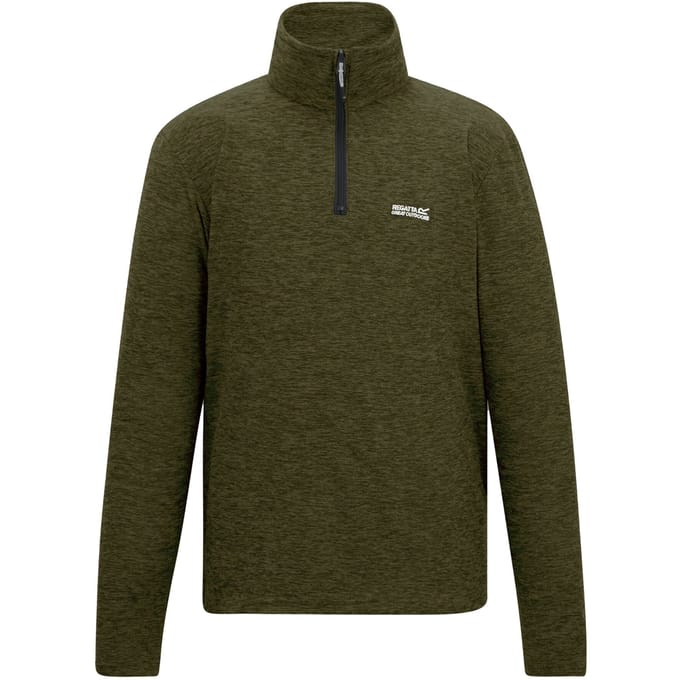 Regatta Heren Thompson Marl Half Zip Fleece Jacket (Olijf Nacht)