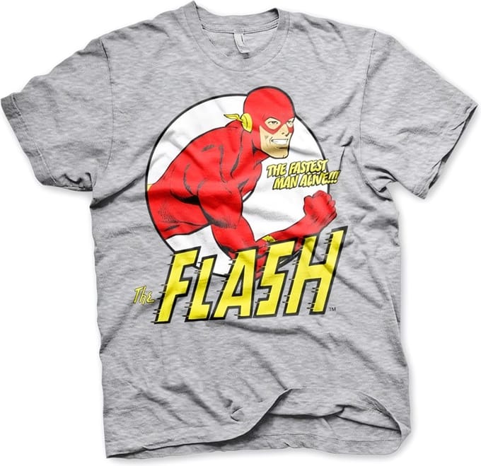 The Flash T-shirt 'Fastest Man Alive' in heathergrijs