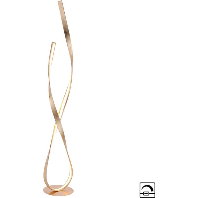 Paul Neuhaus LED vloerlamp Linda, goud, metaal, dimbaar