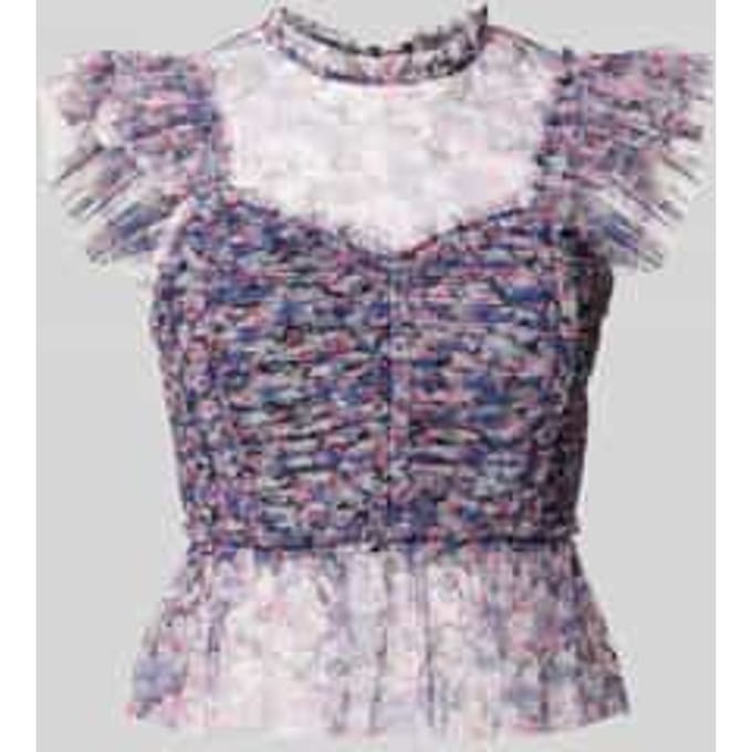 Slim fit blousetop met smokdetails