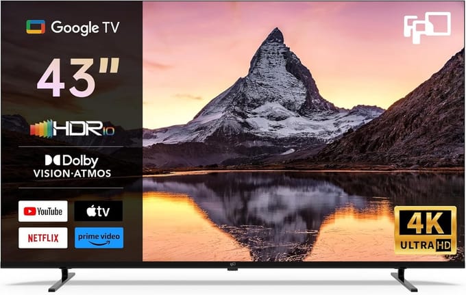 Smart TV 43 inch 4K UHD televisie Google TV met HDR10 Dolby Audio Bluetooth HDMI 60Hz