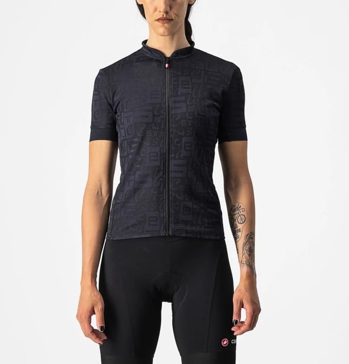 Castelli Fietsshirt korte mouwen Dames Zwart  - PROMESSA JACQUARD JERSEY LIGHT BLACK -   L