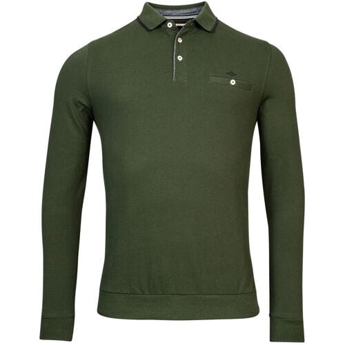 Baileys Polo Uni Chestpocket Solid Piqué Donker Groen / male