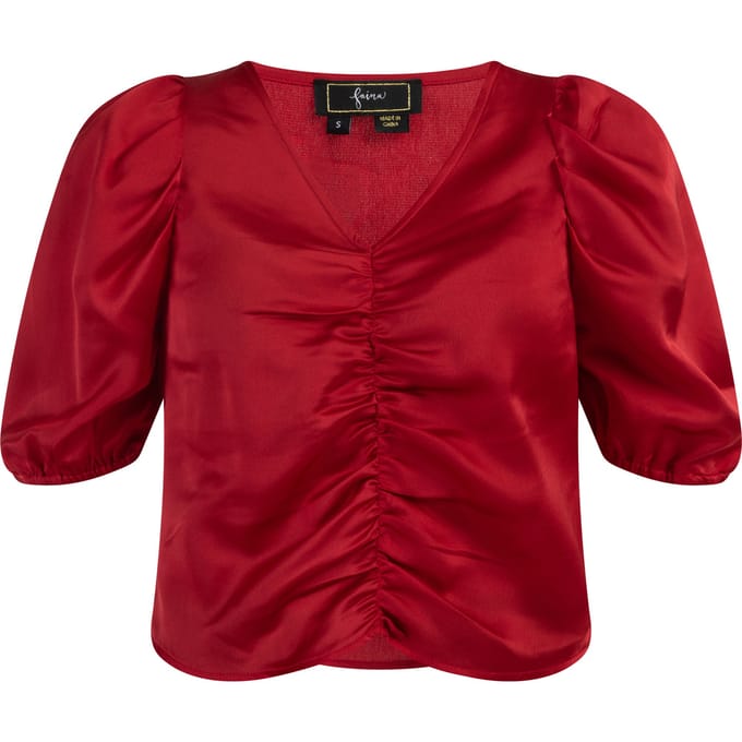 Faina Gedrapeerde bovenkant Dames rood