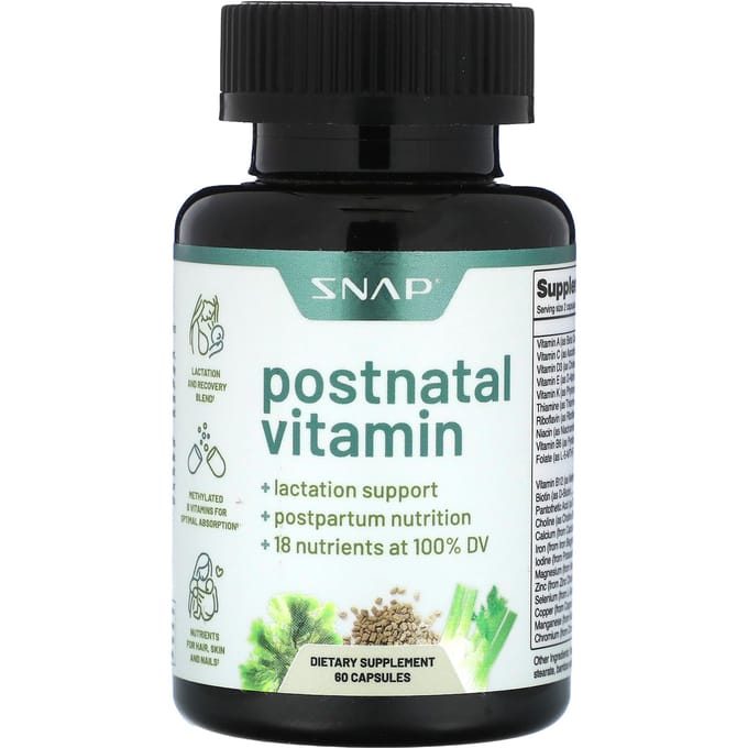 Snap Supplements, Vitamines Post-partum, 60 Capsules