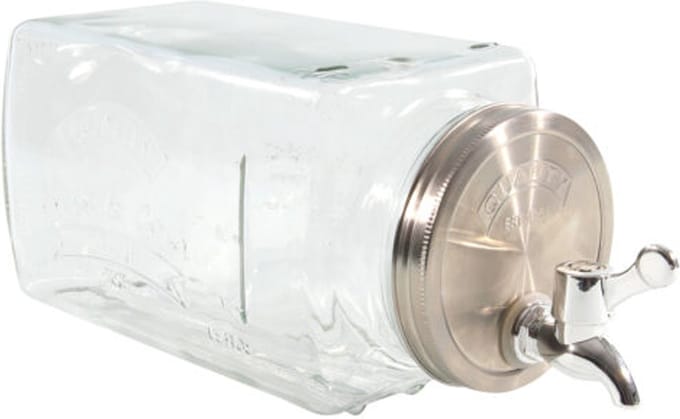 Drankdispenser - Glas - Met Kraantje - 3 L - Liggend