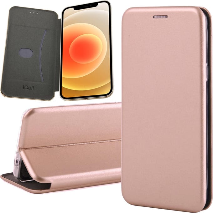 Hoesje geschikt voor iPhone 12 Pro Max - Book Case Kunstleer ThinShield Roségoud