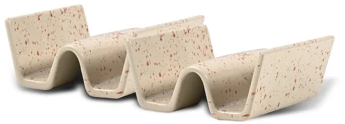 Sagaform Ditte taco houder set van 2 11.5x11.5cm H5.5cm beige / bordeaux