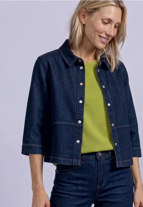 Shirt met ronde hals in Silk-Look