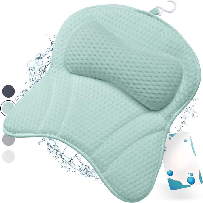 SNJY® Badkussen - Nekkussen Bad - Hoofdsteun Bad - 41L x 41B cm - Mint