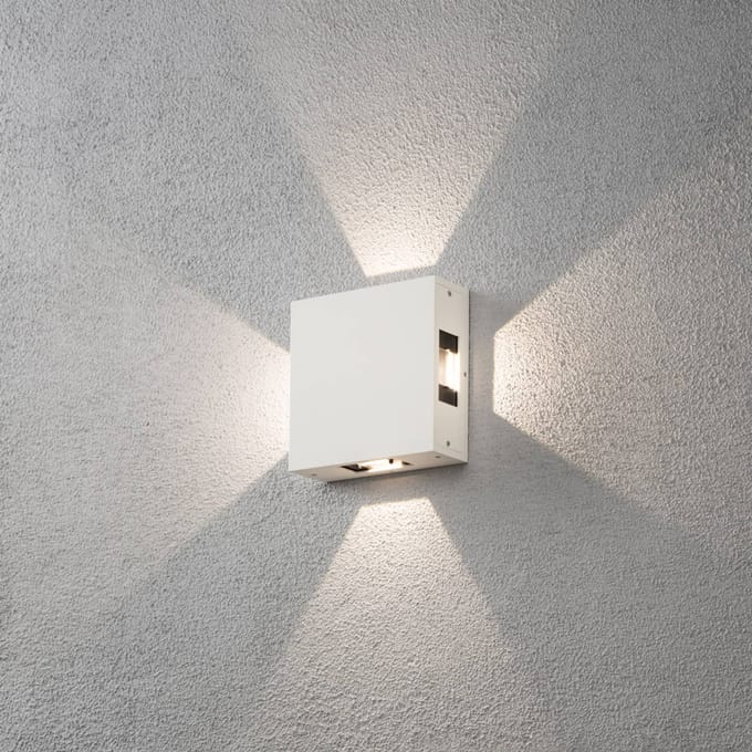 Konstsmide Cremona - Led buitenwandlamp, verstelbaar, wit
