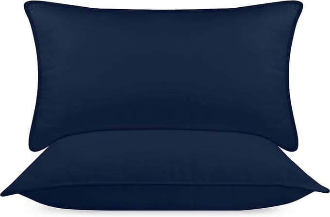 Omgoods - Microvezel Slaap- en Sierkussens 40x80 cm - Set van 2 Marineblauw